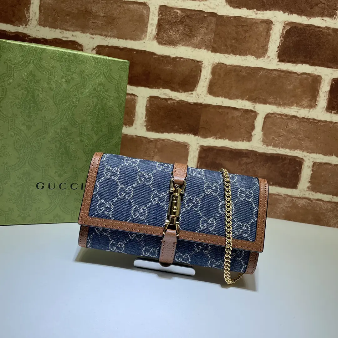 Gucci Monogram Denim Chain Shoulder Bag image 1