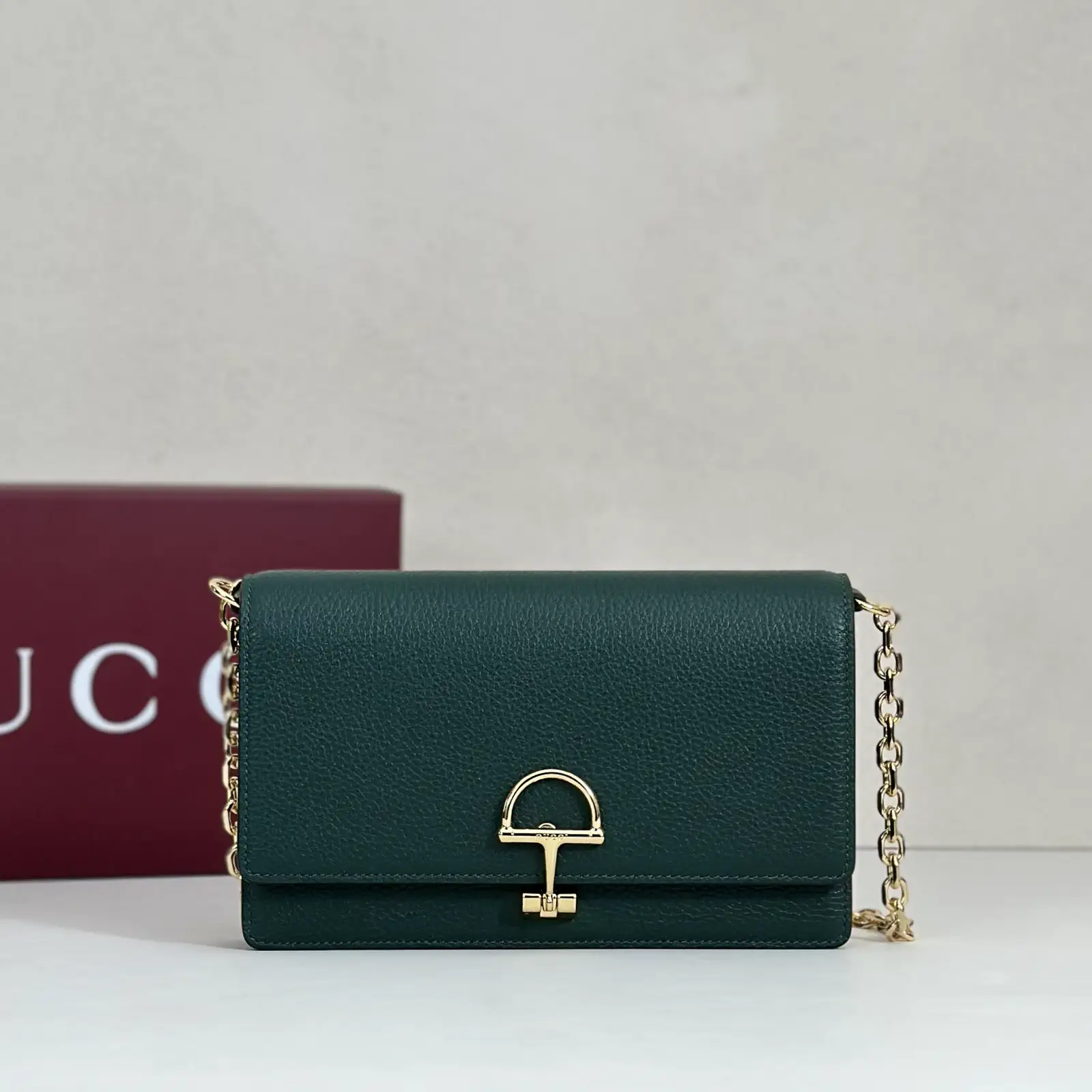 Gucci Dark Green Chain Crossbody Bag image 1