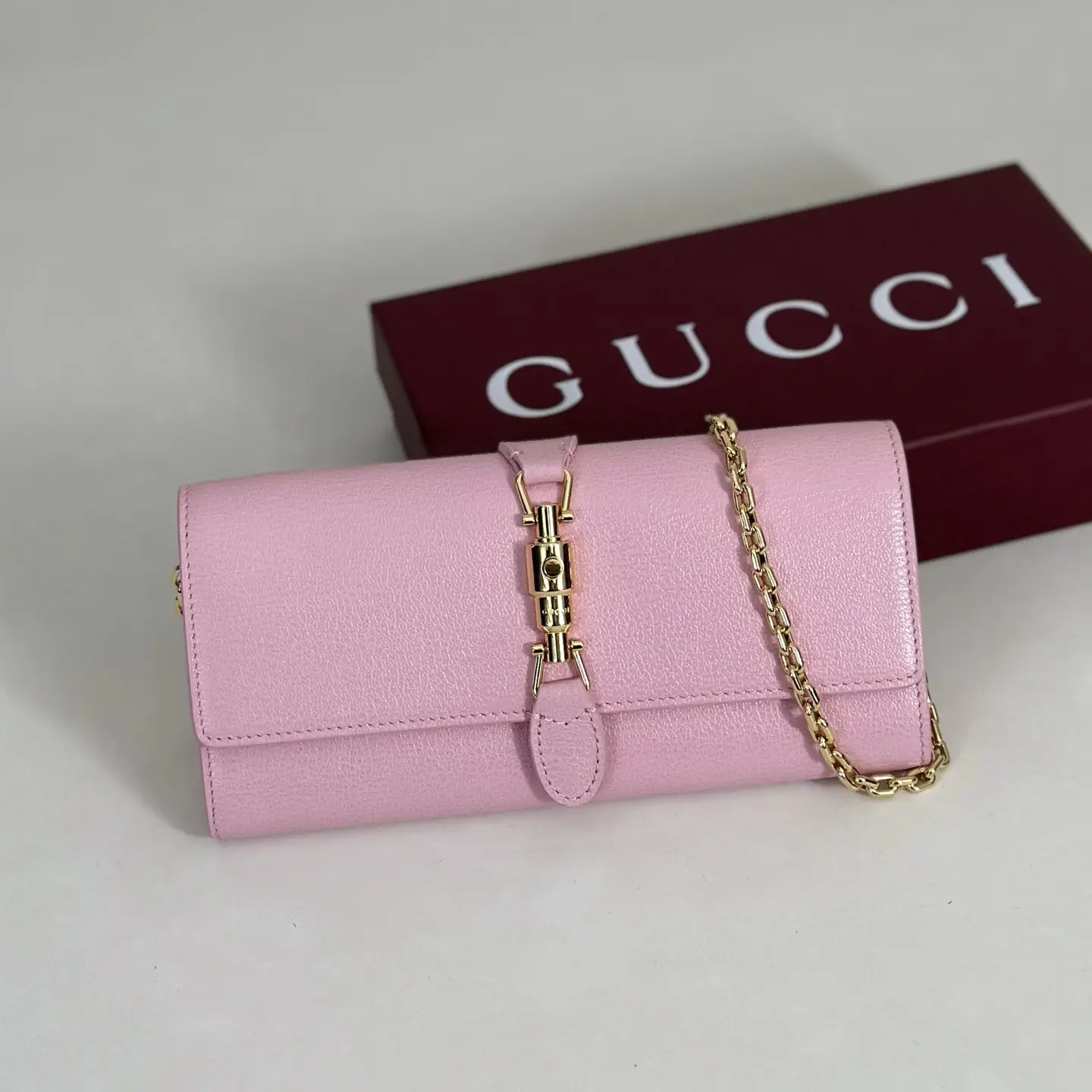 Gucci Pink Chain Crossbody Wallet image 1