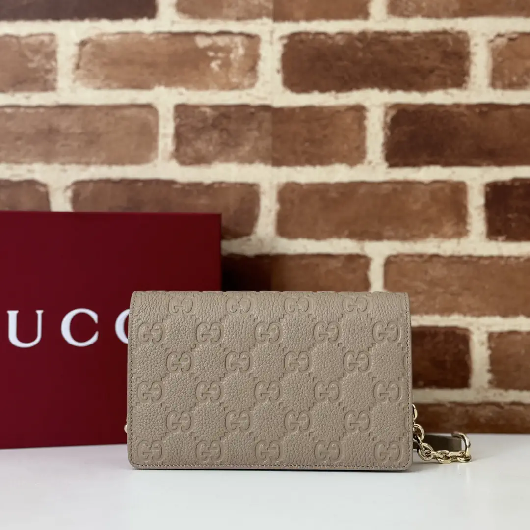 Gucci Monogram Embossed Chain Wallet image 1
