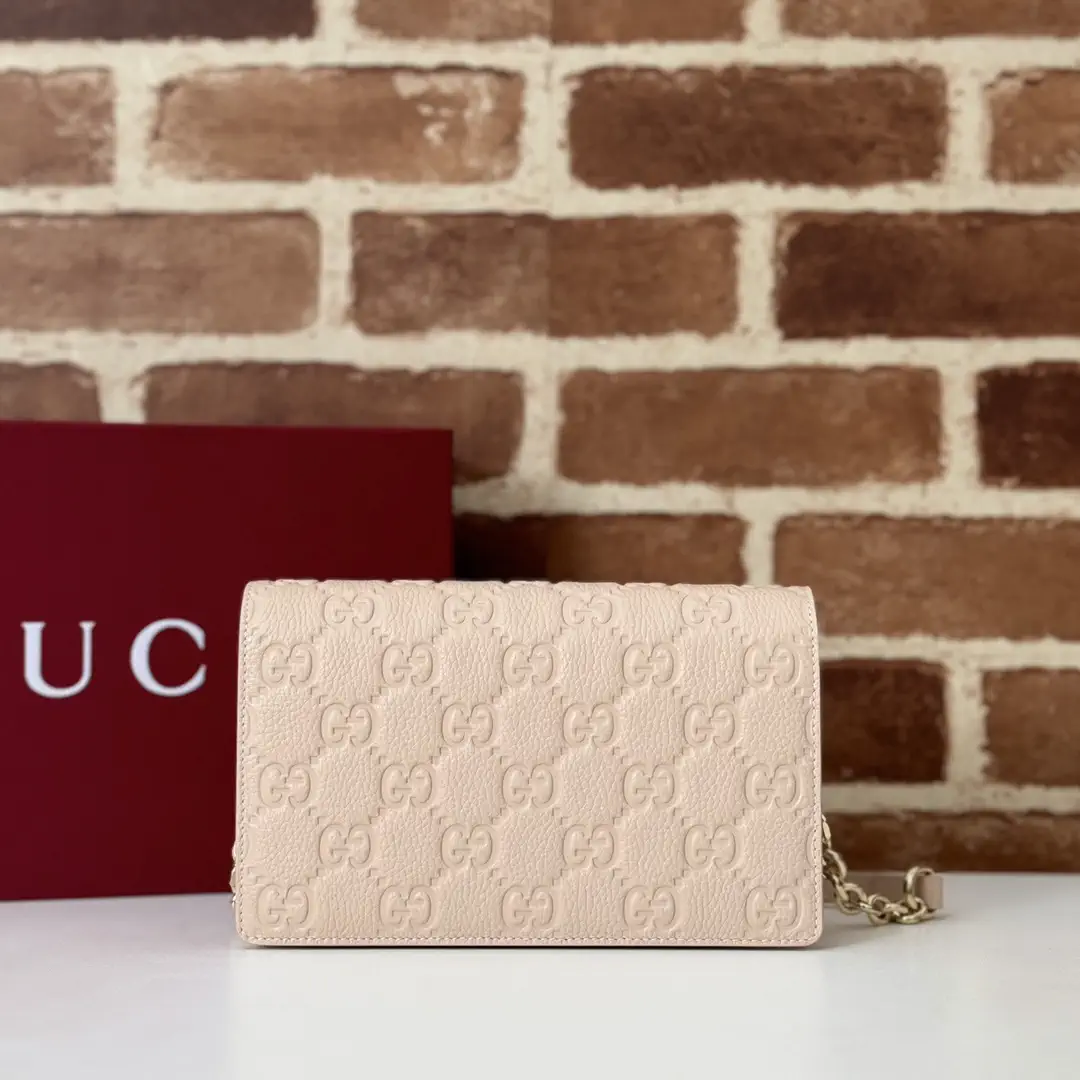 Gucci Monogram Embossed Chain Wallet image 1