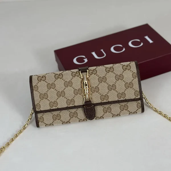 Gucci Monogram Canvas Chain Crossbody Wallet image 1