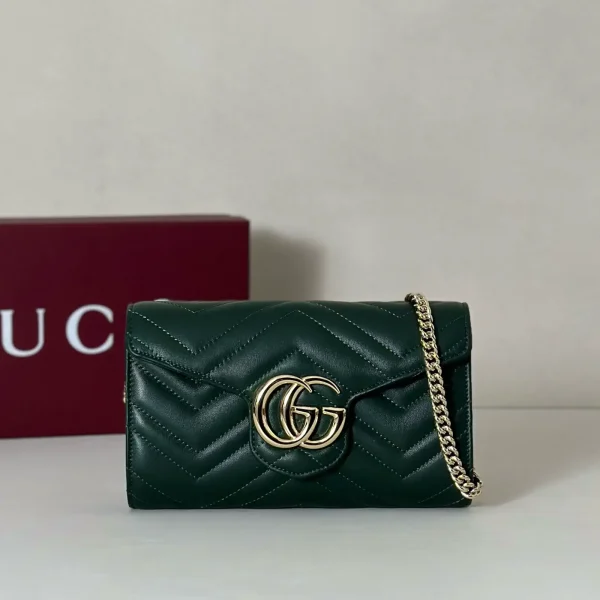 Gucci Dark Green Quilted Crossbody Bag image 1