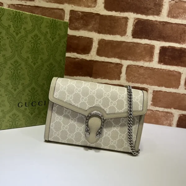 Gucci Monogram Chain Shoulder Bag with Tiger Head Clasp image 1