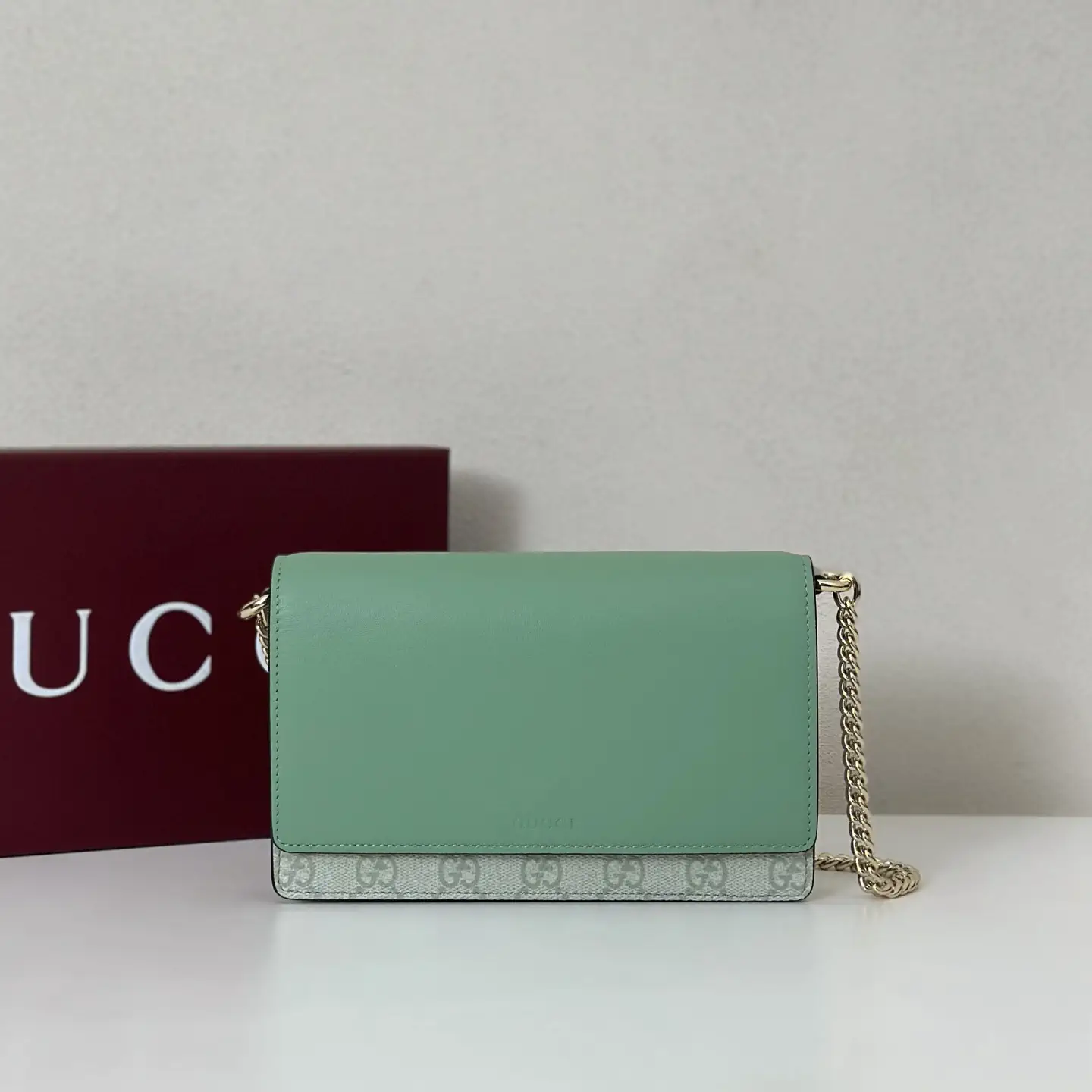 Gucci Sage Green Chain Crossbody Bag image 1
