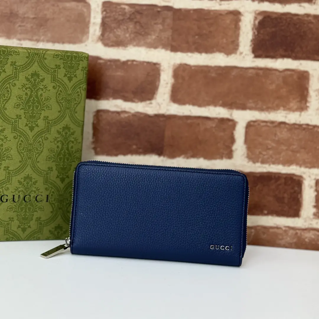 Gucci Navy Blue Zip Around Wallet image 1