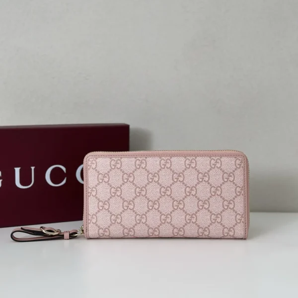 Gucci Pink Monogram Zip Around Wallet image 1