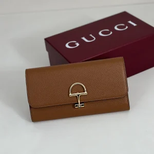 Gucci Brown Long Wallet with Gold-Tone Horsebit Closure image 1