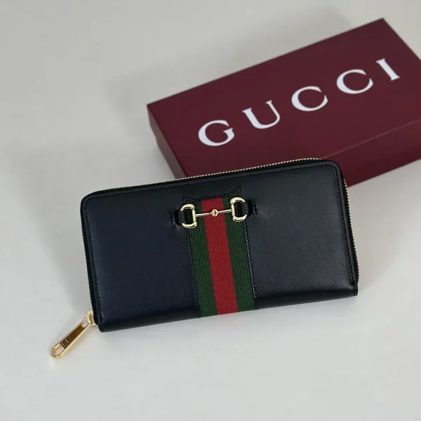Gucci Zip-Around Wallet with Web Stripe and Horsebit Detail image 1