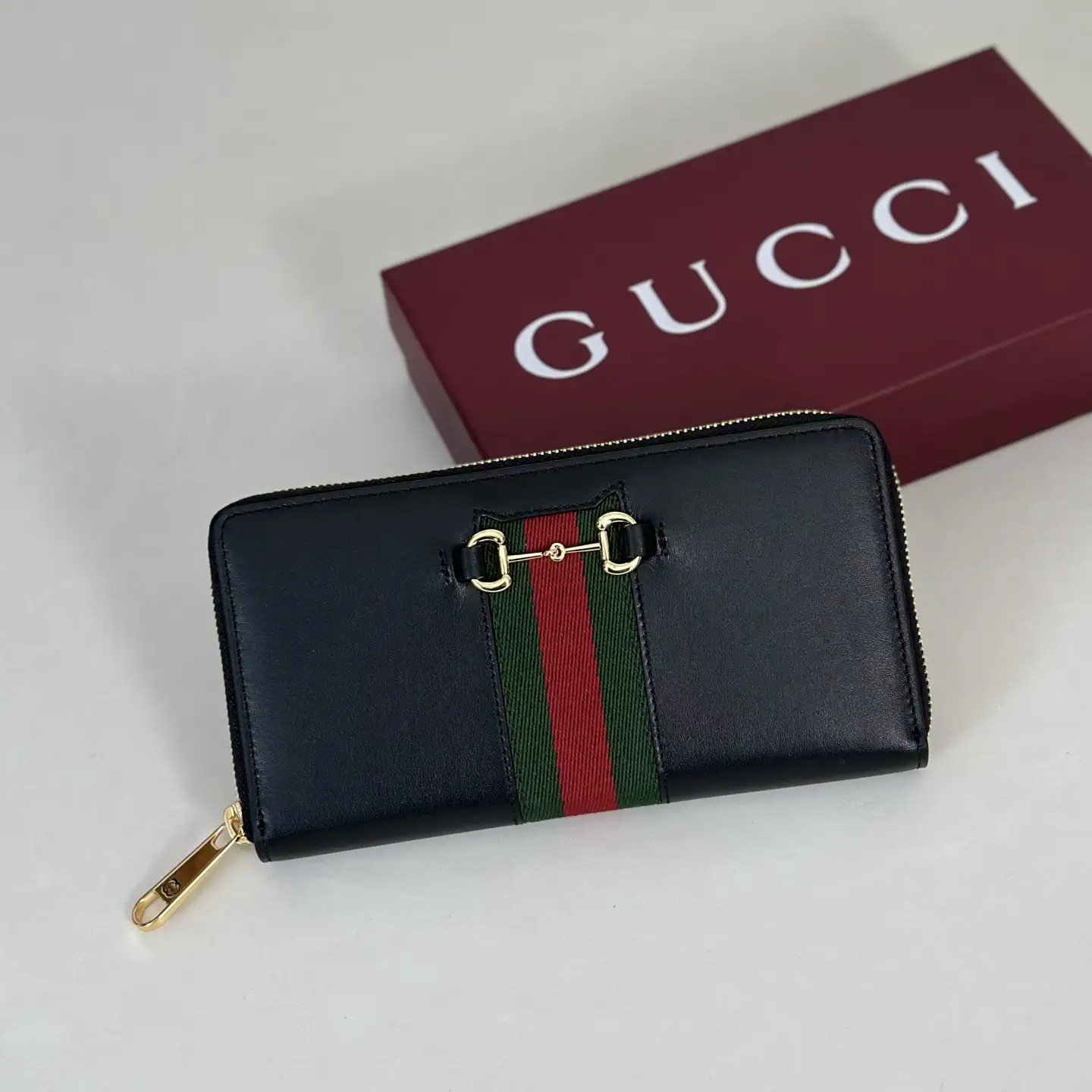 Gucci Zip-Around Wallet with Web Stripe and Horsebit Detail image 1