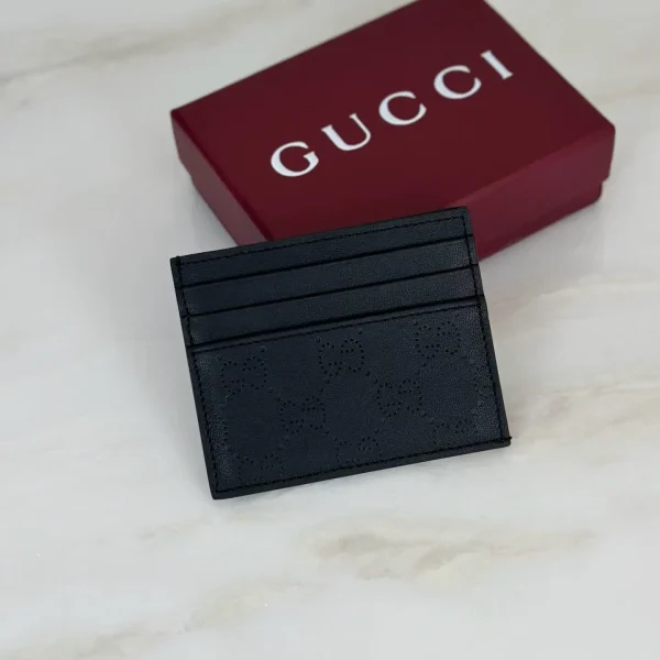 Gucci Black Perforated Card Holder image 1