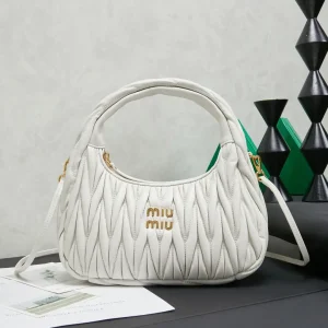 Miu Miu White Quilted Top Handle Bag image 1
