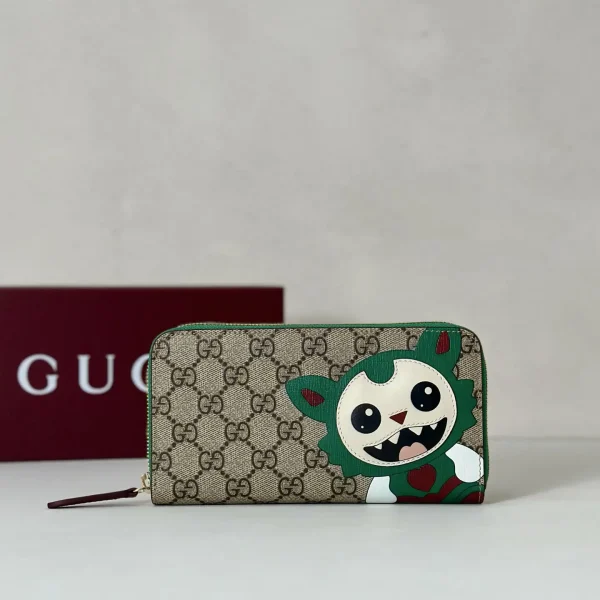 Gucci Monogram Zip-Around Wallet with Cartoon Character Print image 1