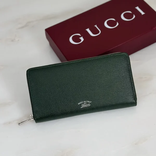 Gucci Dark Green Zip-Around Wallet image 1