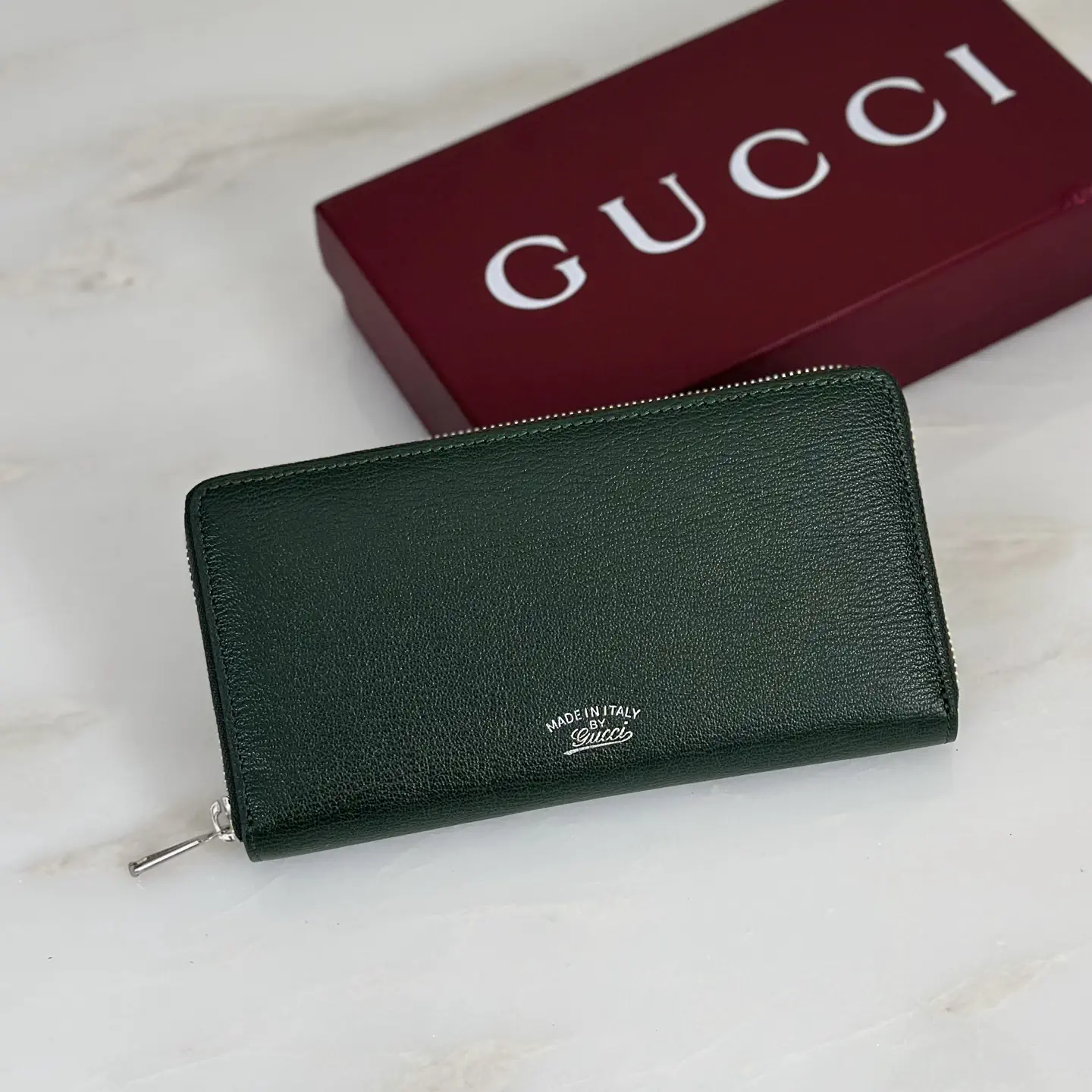 Gucci Dark Green Zip-Around Wallet image 1