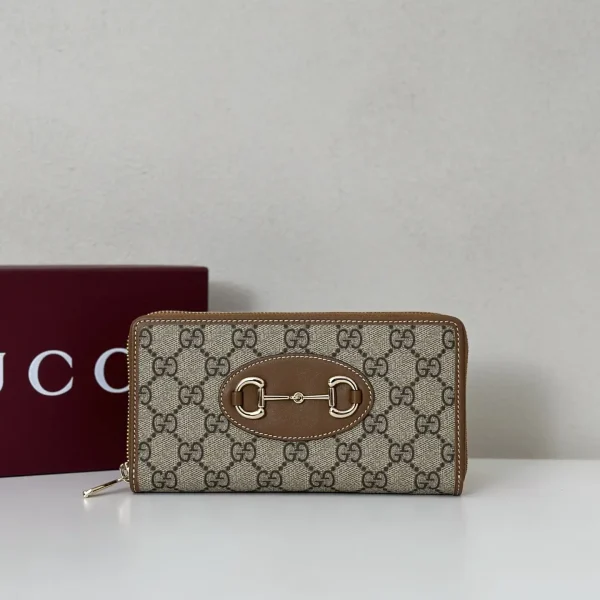 Gucci Horsebit Detail Monogram Zip-Around Wallet image 1