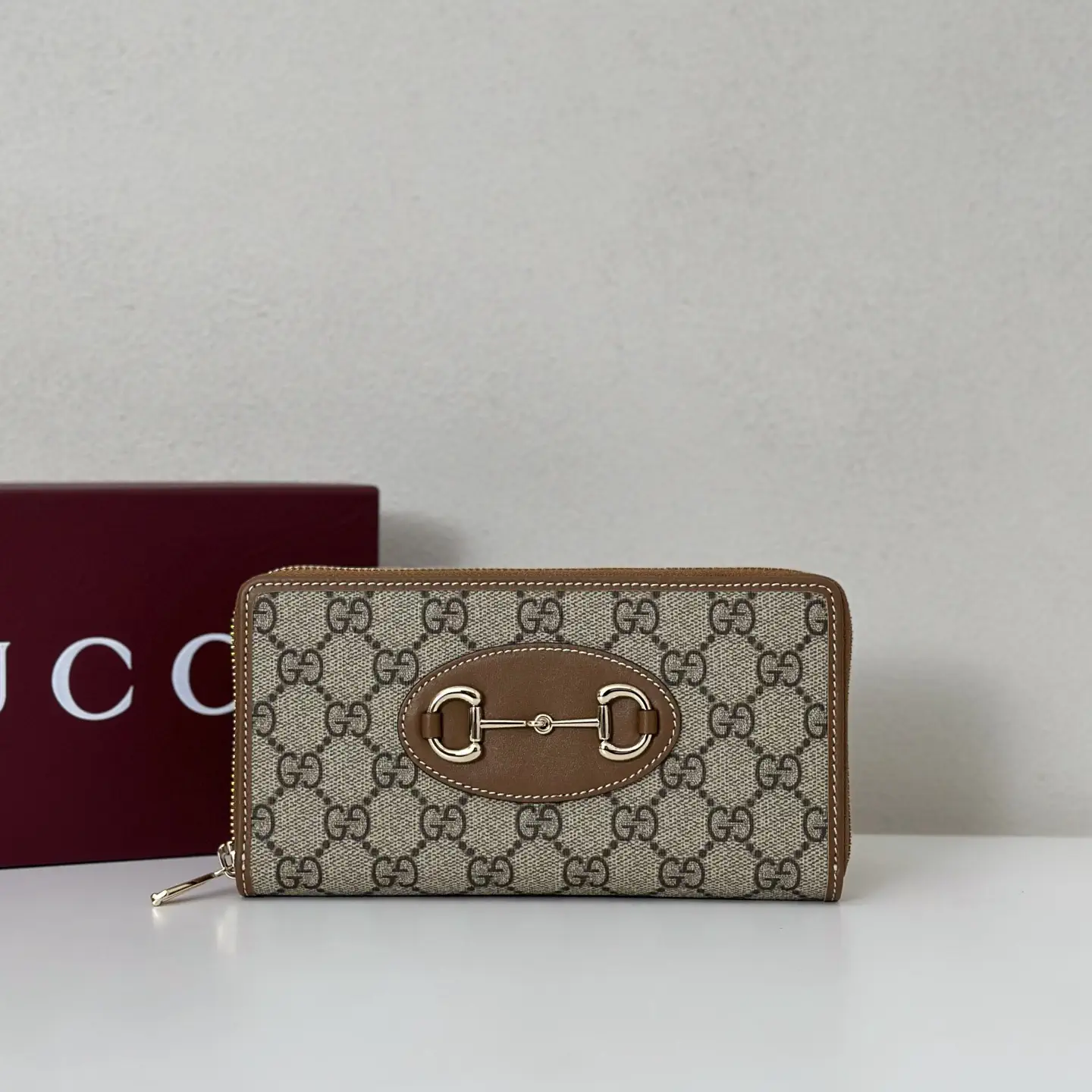Gucci Horsebit Detail Monogram Zip-Around Wallet image 1