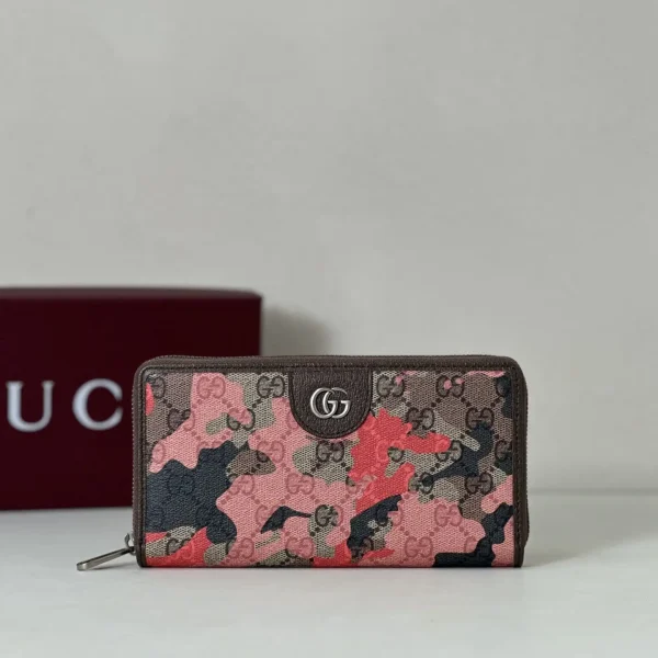 Gucci GG Monogram Pink Camouflage Zip Around Wallet image 1