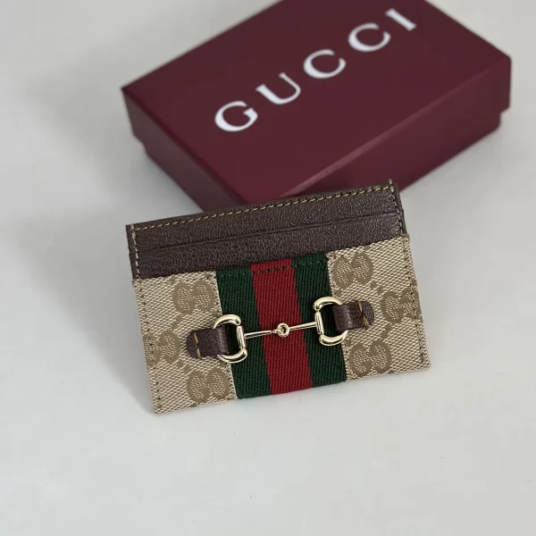Gucci Monogram Web Stripe Card Holder image 1