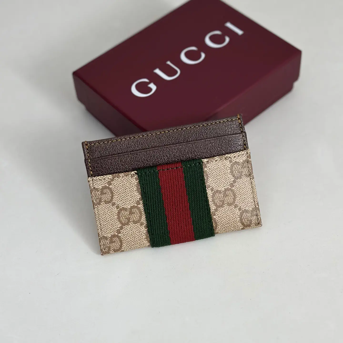 Gucci Monogram Web Stripe Card Holder image 1