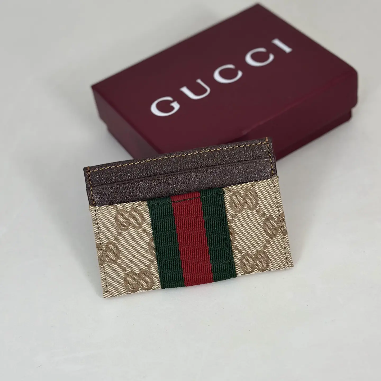 Gucci Monogram Web Stripe Card Holder image 1