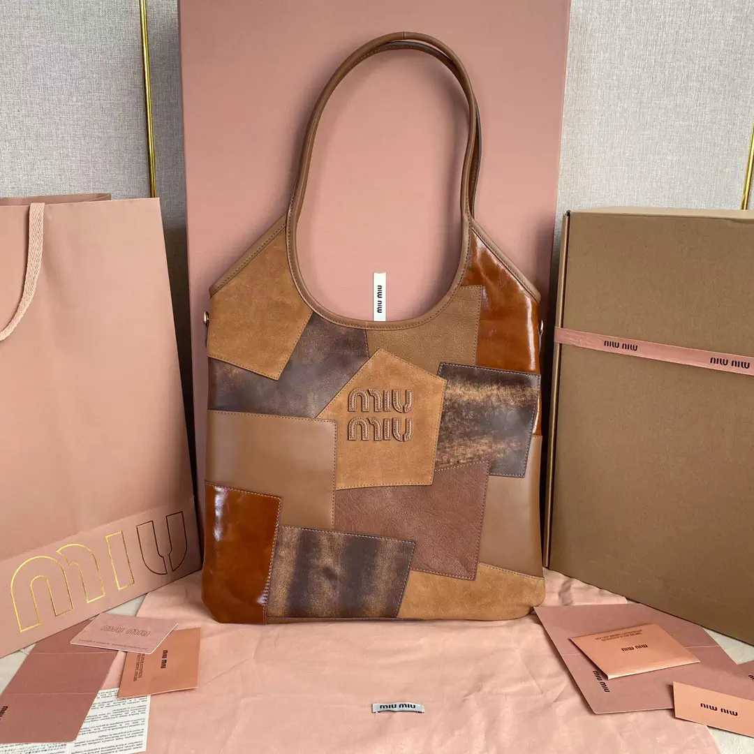 Miu Miu Patchwork Leather Tote Bag image 1