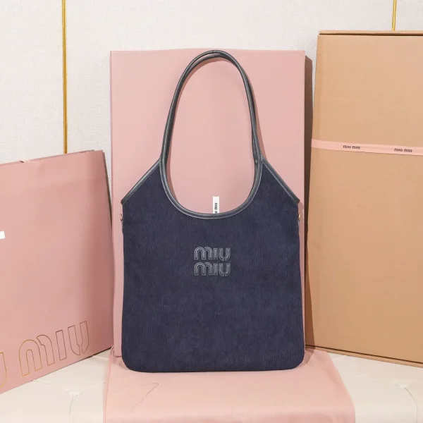 Miu Miu Corduroy Logo Tote Bag image 1