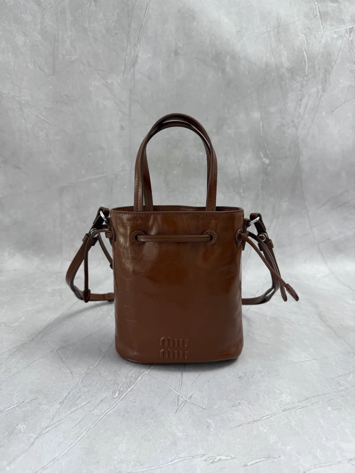 Miu Miu Mini Leather Bucket Bag image 1