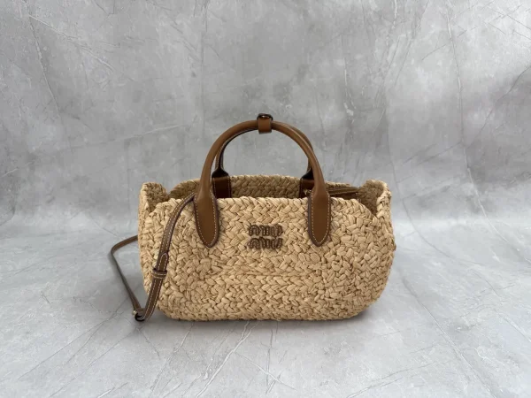 Miu Miu Woven Straw Top Handle Bag image 1