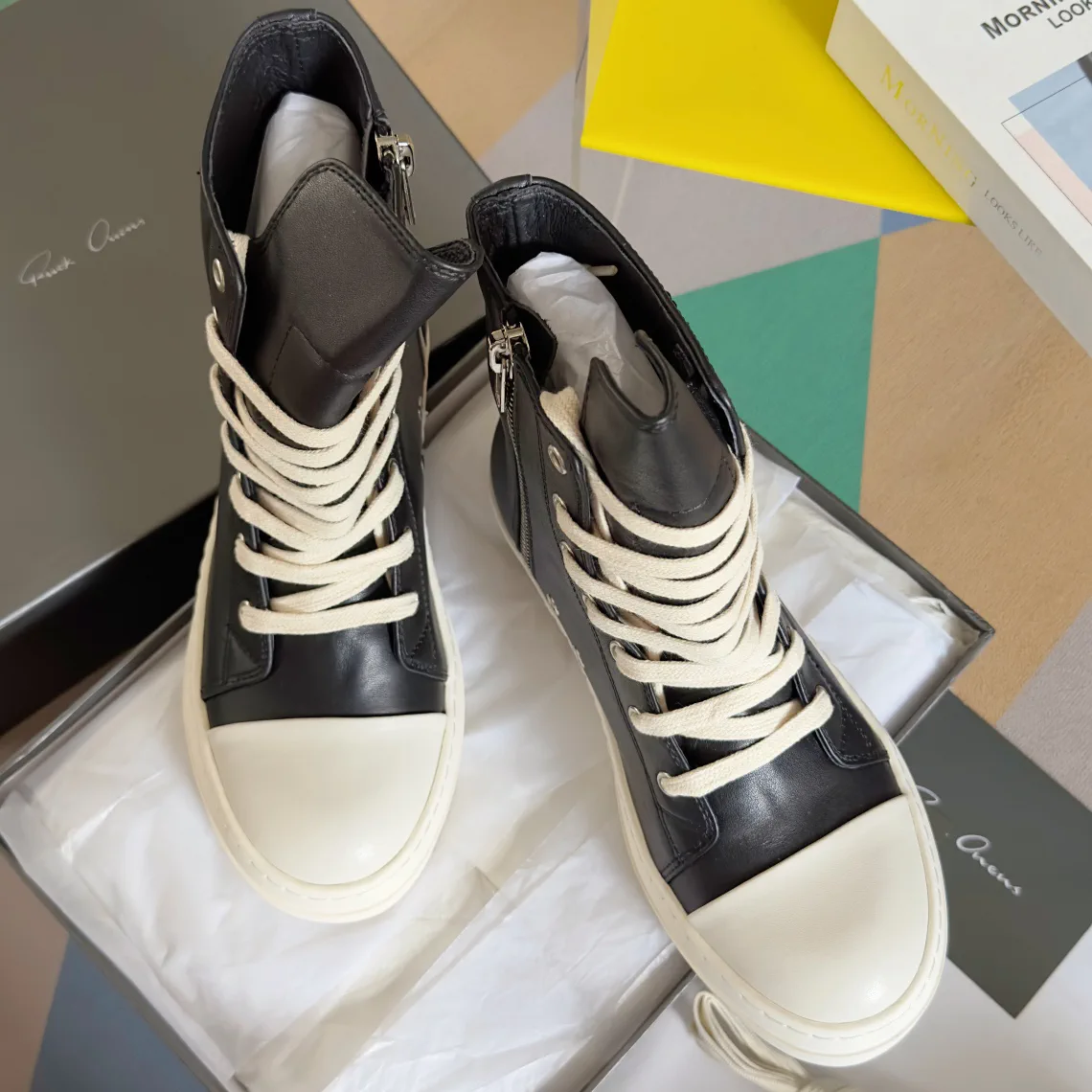 Rick Owens LUXOR Leather High-Top Lace-Up Ankle Boots image 1