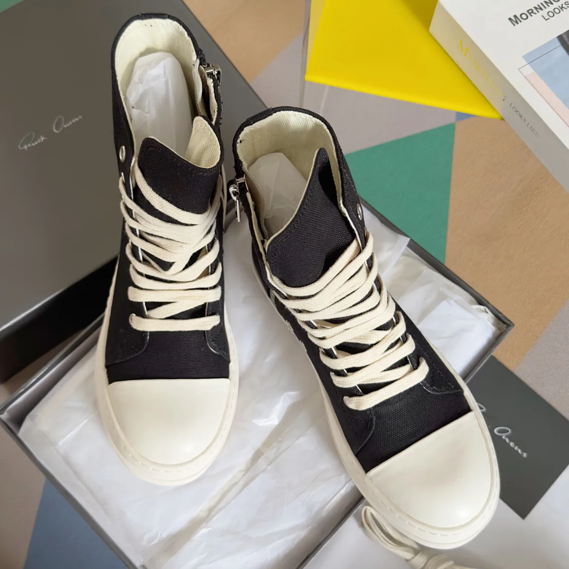 Rick Owens LUXOR High Top Canvas Sneakers image 1