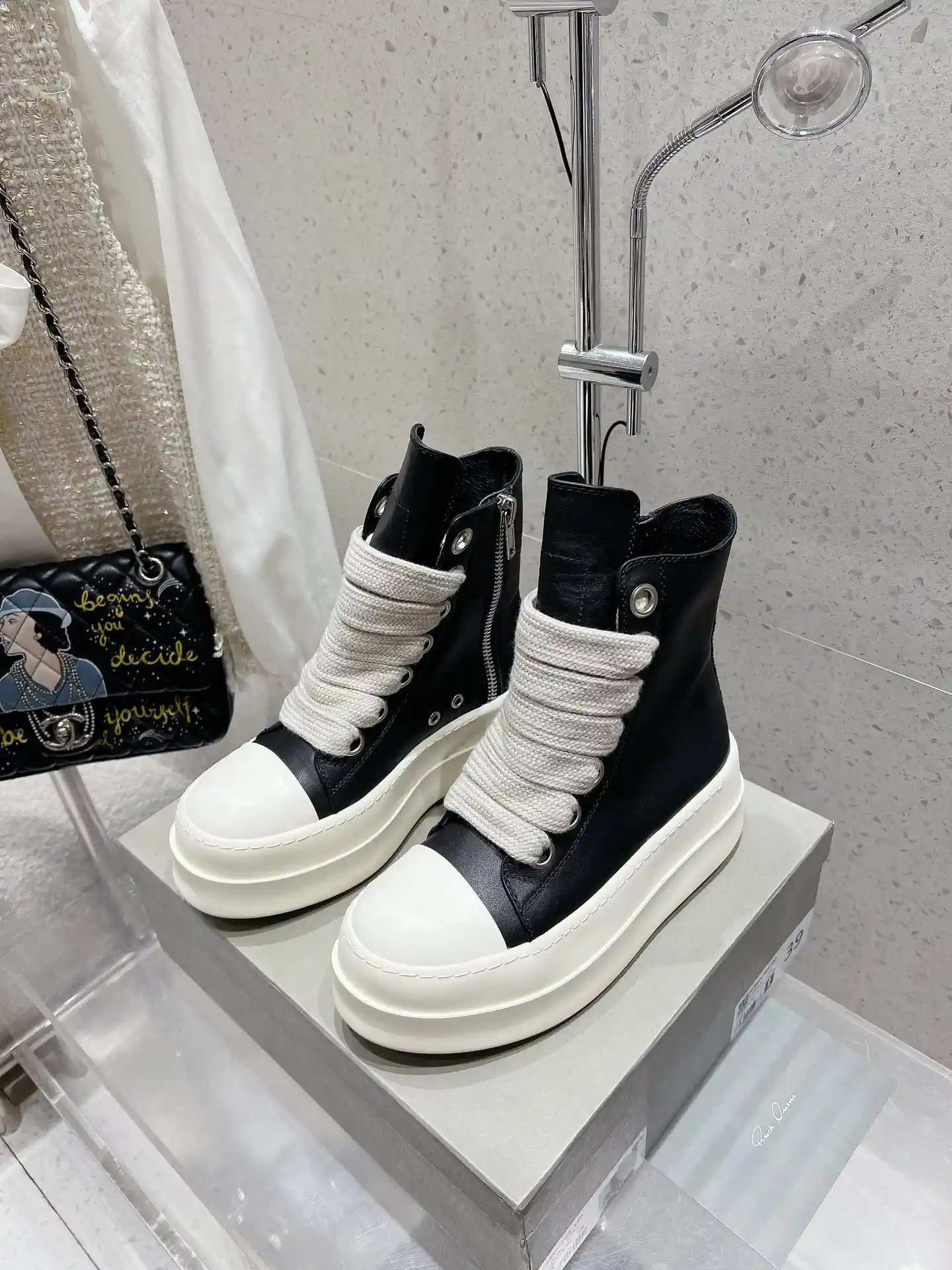 Rick Owens 24SS New Couple Style Platform Lace-Up Ankle Boots image 1