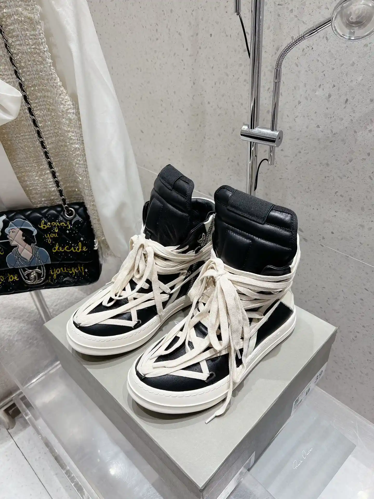 Rick Owens 24ss High Top Lace Up Biker Boots image 1