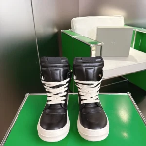 Rick Owens EDFU Full-Grain Calfskin Retro High-Top Casual Sneakers image 1