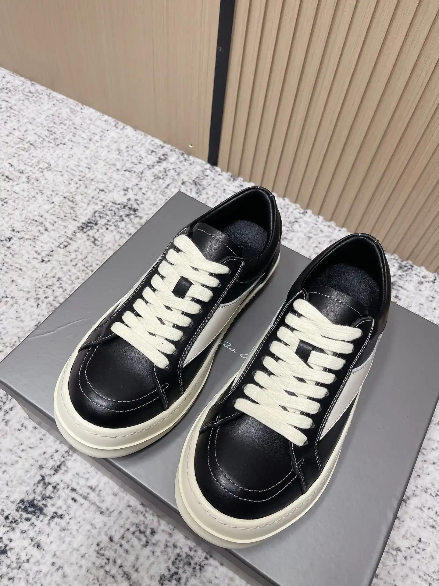 Rick Owens 2025 New Men's Casual Leather Sneakers image 1