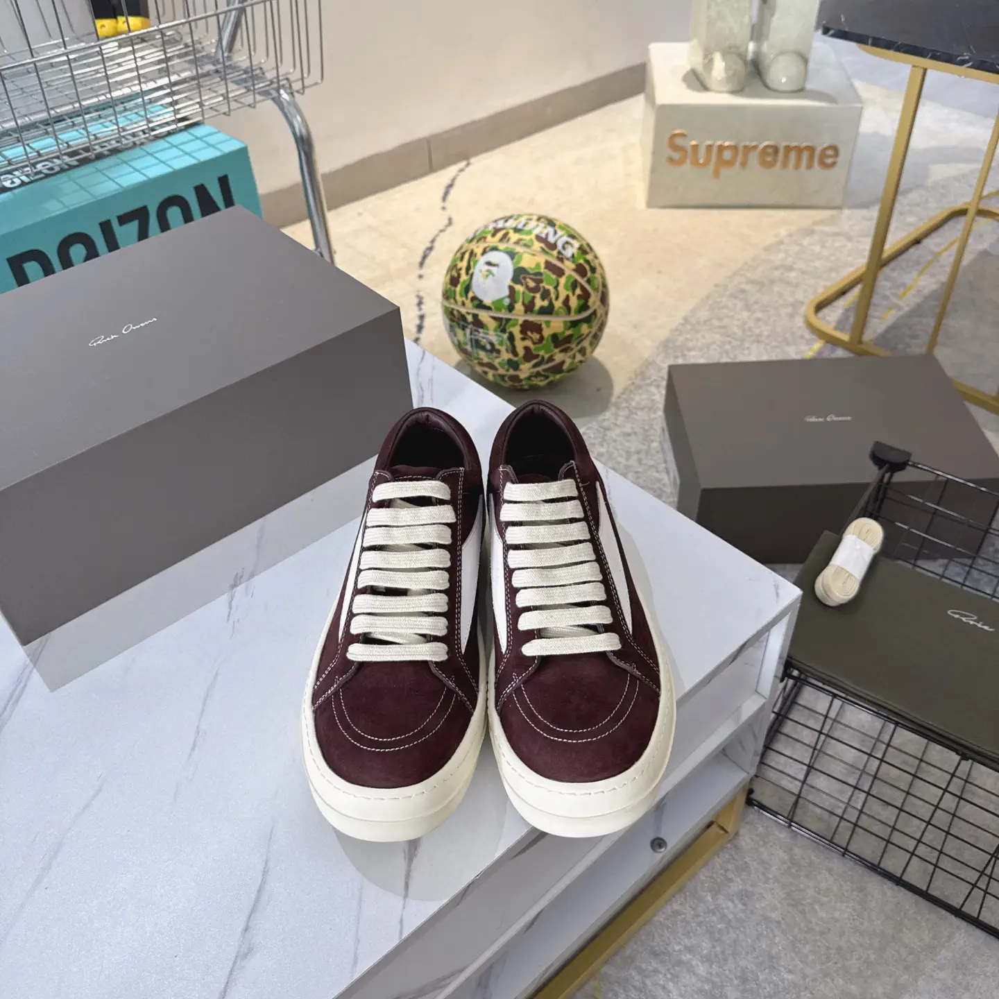 Rick Owens New Suede Low-Top Sneakers image 1