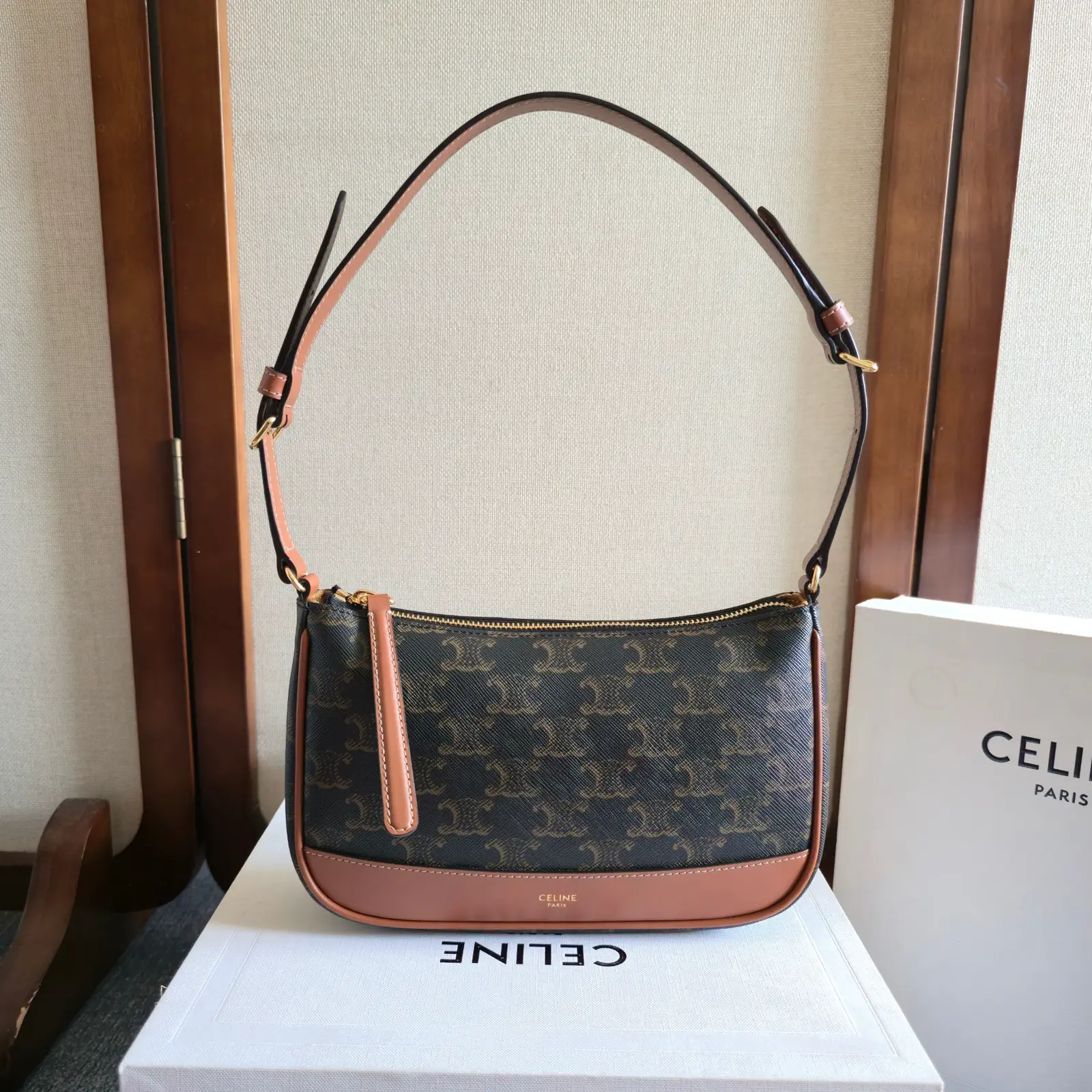 CELINE Triomphe Canvas Shoulder Bag image 1