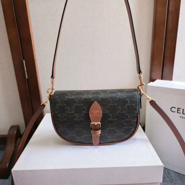CELINE Monogram Folco Saddle Crossbody Bag image 1