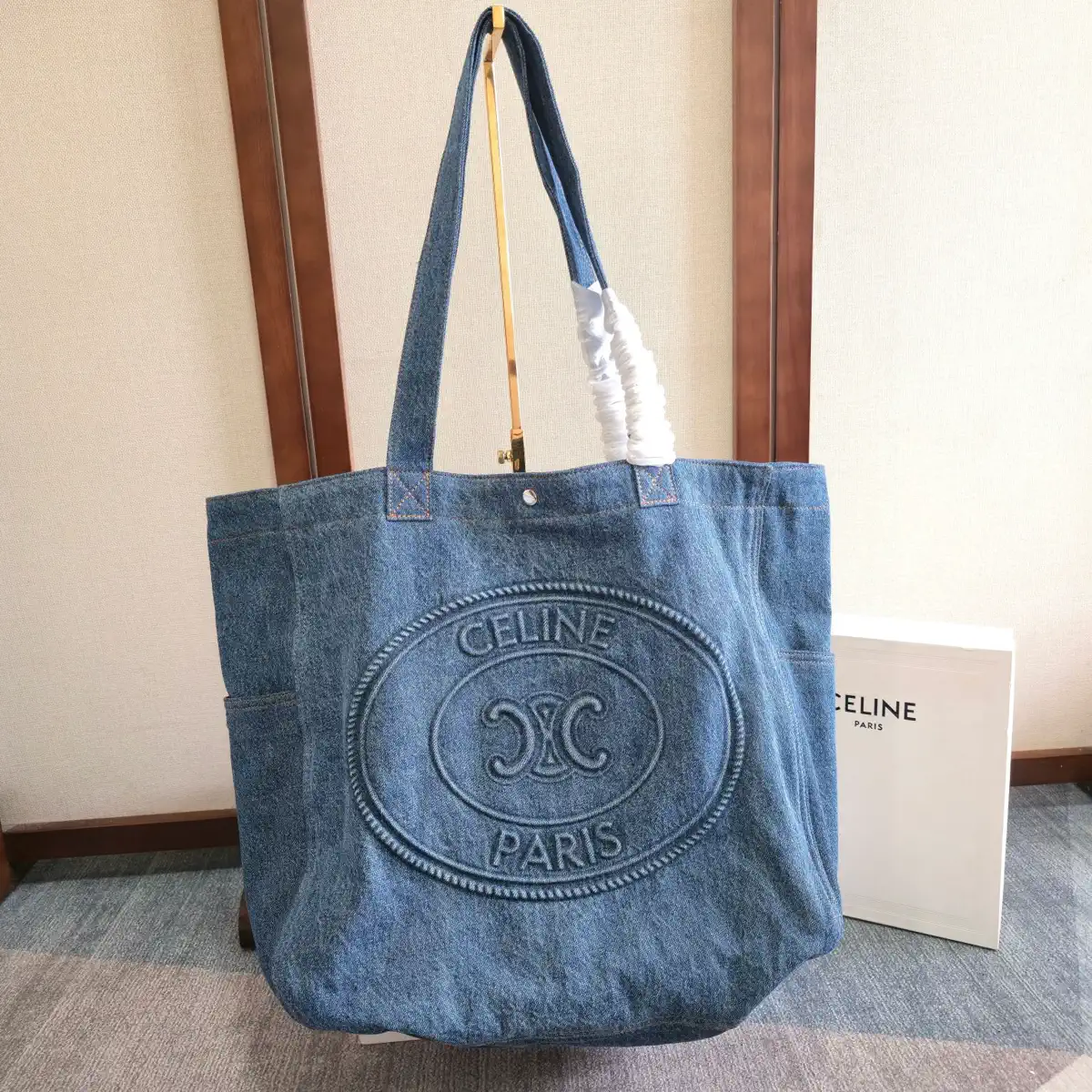 CELINE Denim Cabas Tote Bag image 1