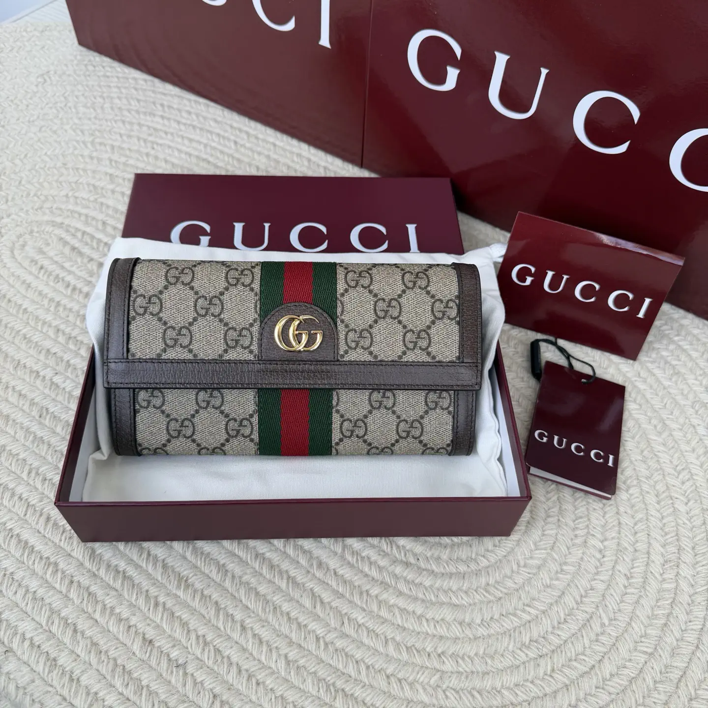 Gucci Monogram Web Stripe Continental Wallet image 1