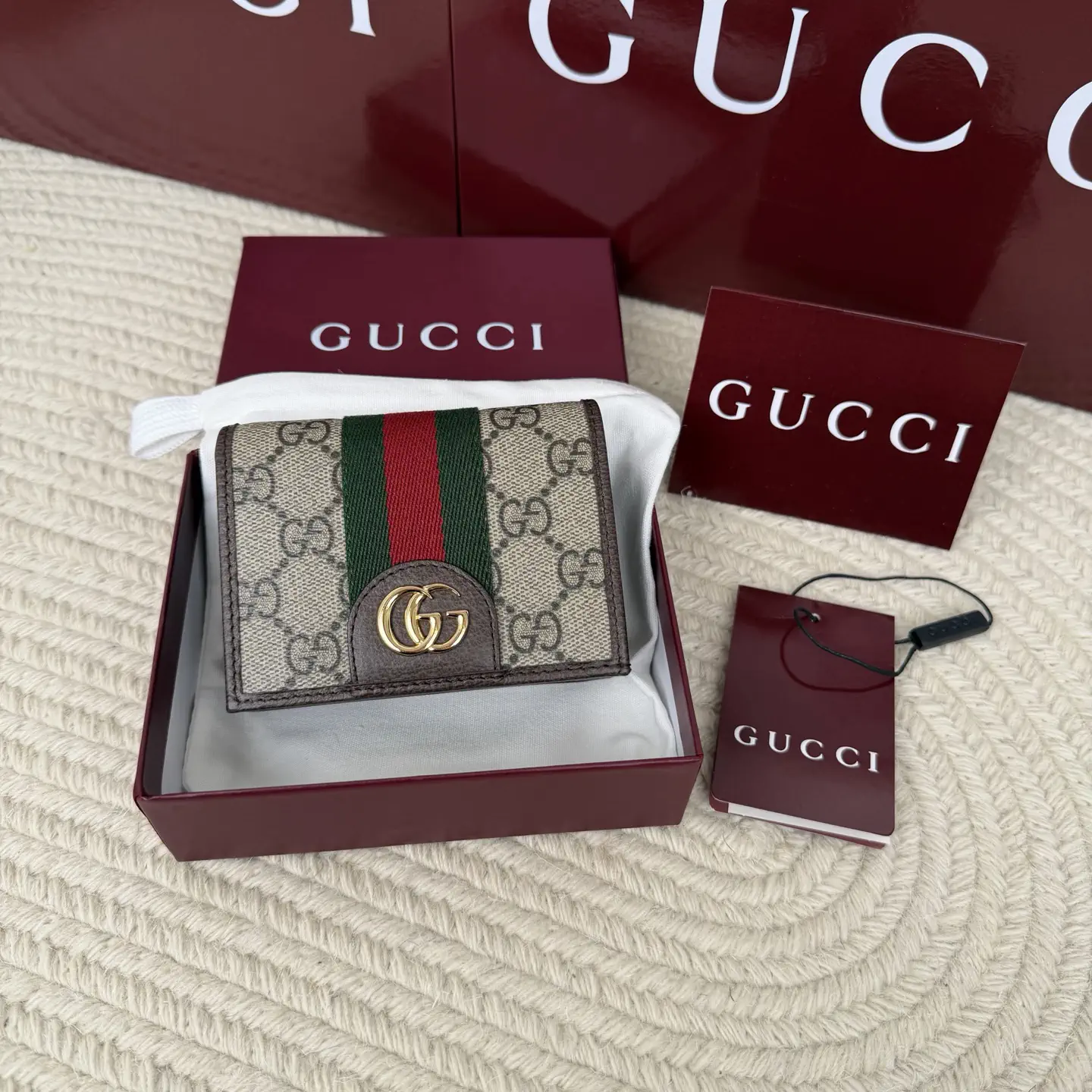 Gucci GG Monogram Web Stripe Card Holder image 1