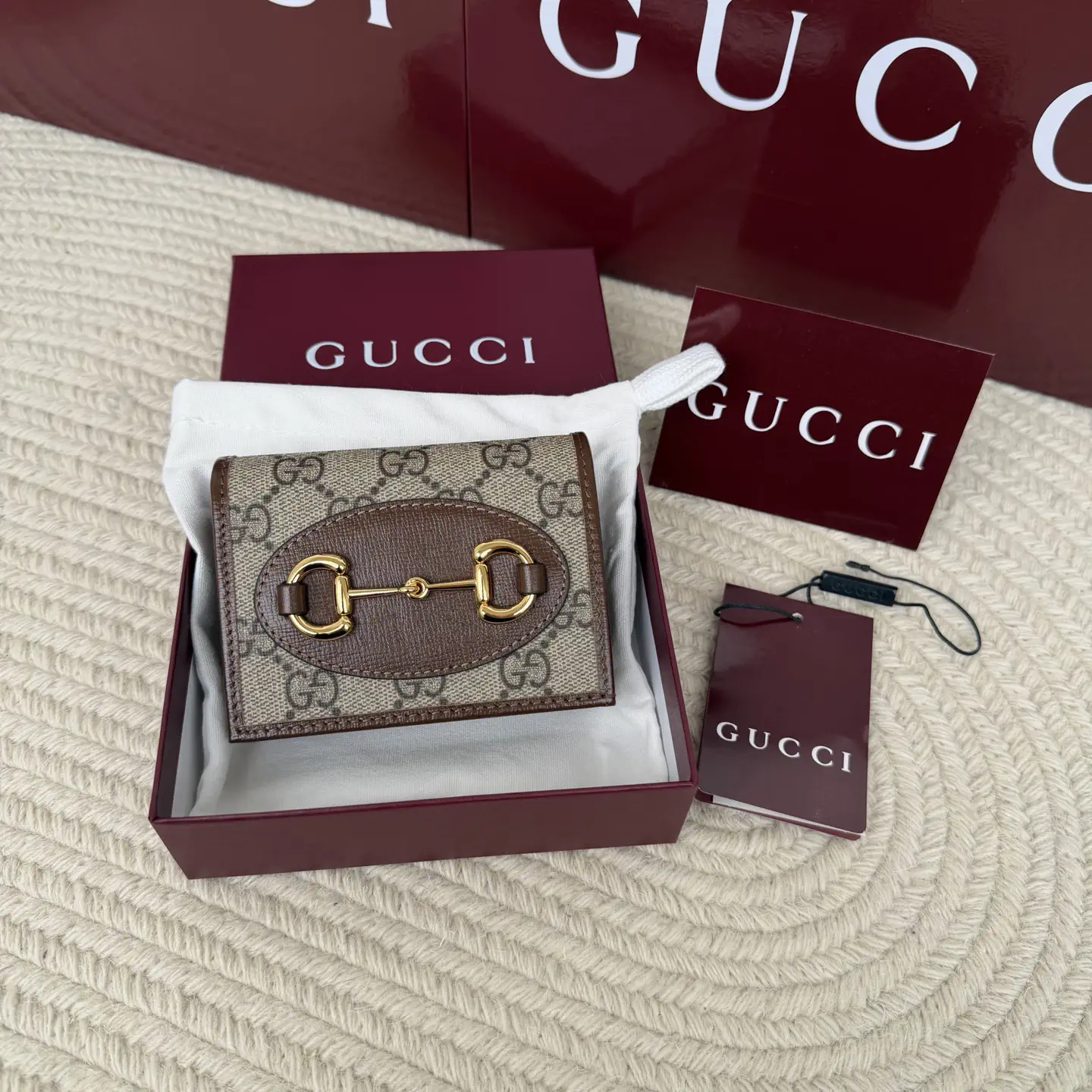 Gucci Horsebit Accent Monogram Wallet image 1