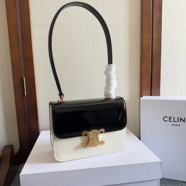 CELINE Teen Garance Patent Leather Two-Tone Shoulder Bag image 1