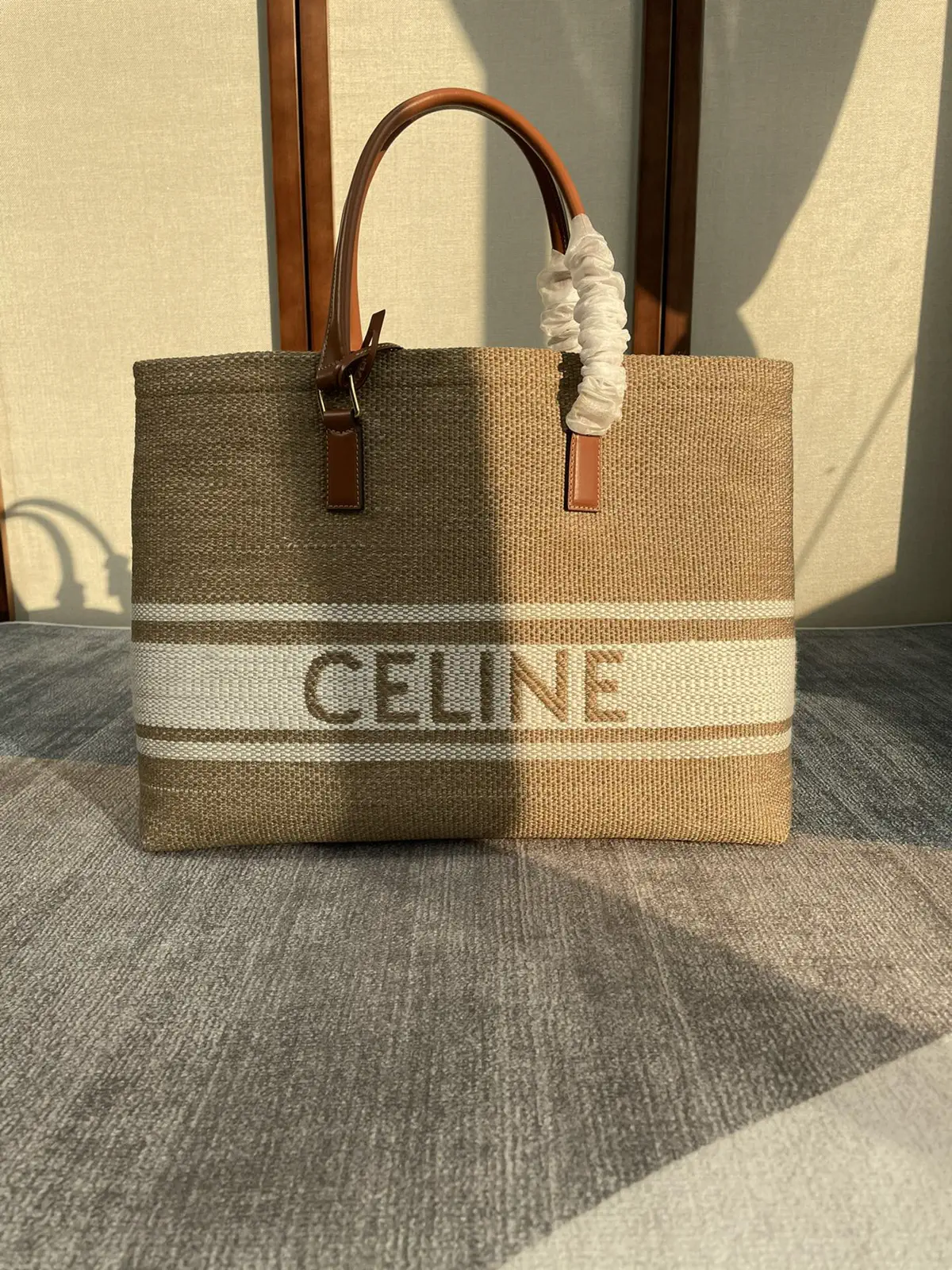 CELINE Woven Canvas Tote Bag image 1