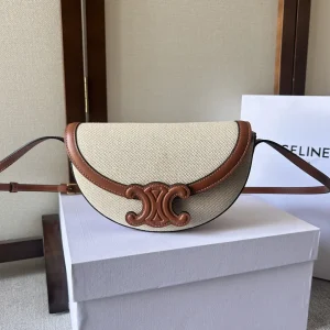 CELINE Canvas Crossbody Bag with Leather Trim image 1