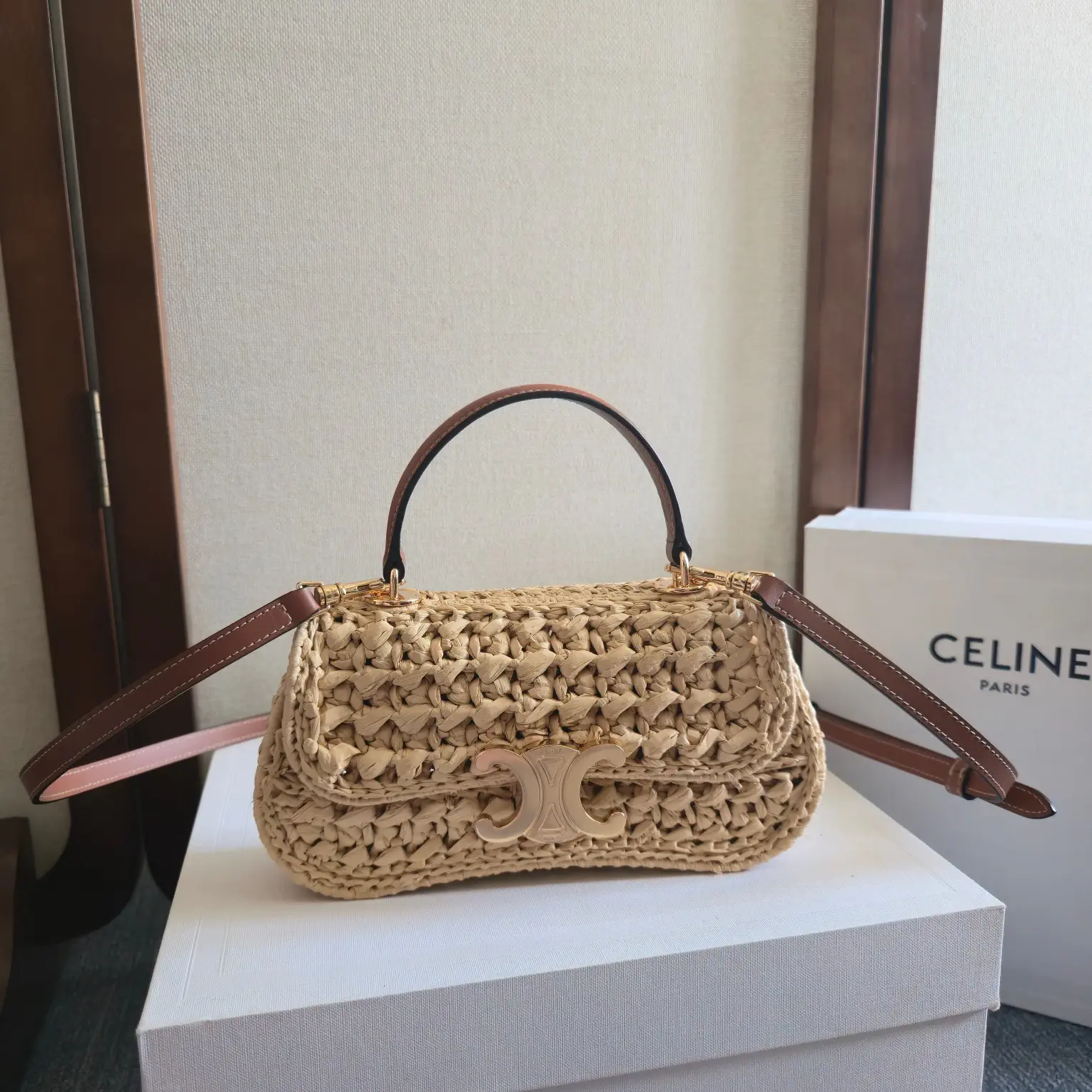 CELINE Teen Lola Woven Top Handle Bag image 1