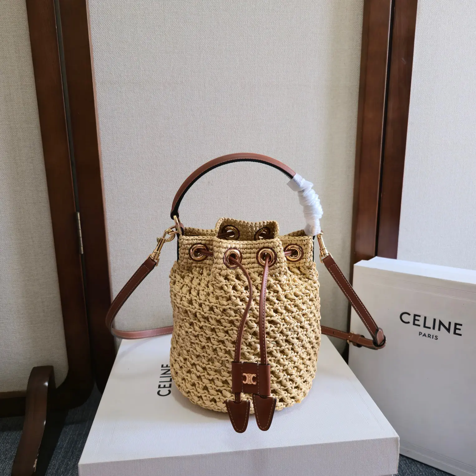 CELINE Woven Teen Clara Bucket Bag image 1