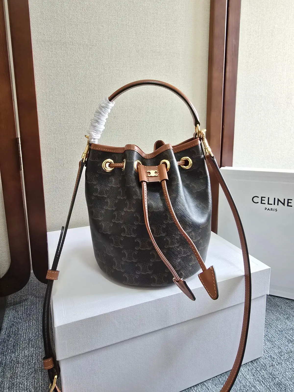 CELINE Monogram Drawstring Bucket Bag image 1
