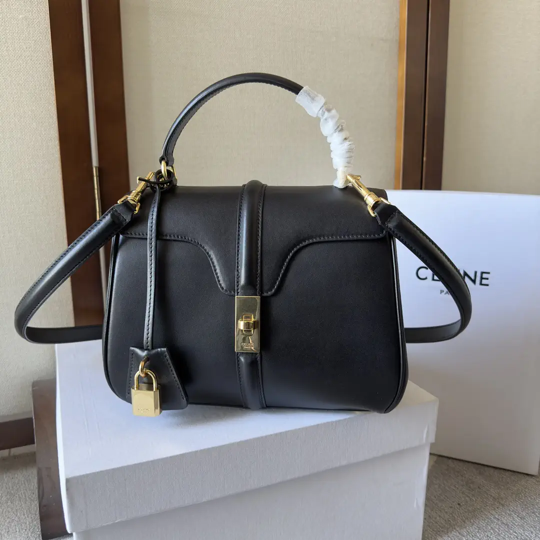 CELINE Black Leather Top Handle Bag image 1
