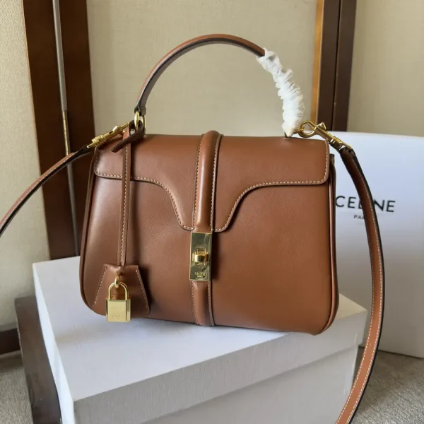 CELINE Camel Leather Top Handle Bag image 1